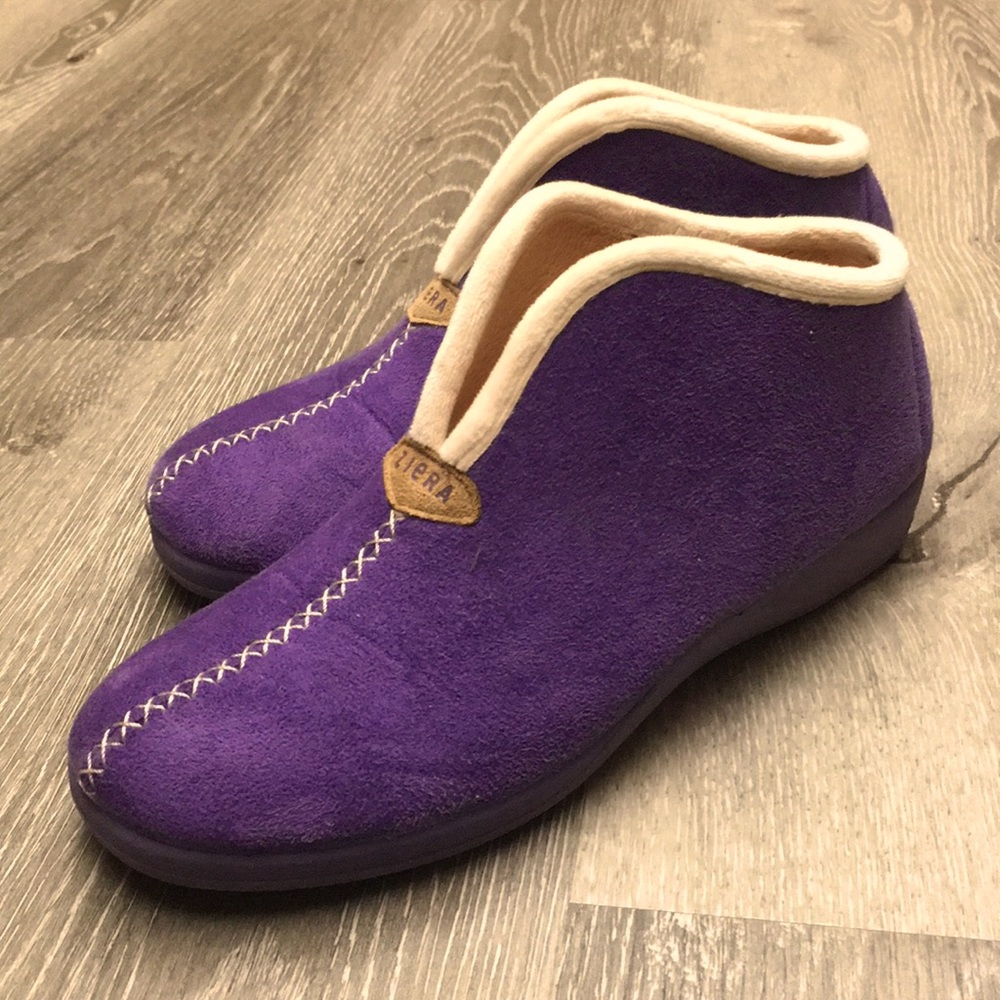 ZIERA Purple Moccasin Slipper- Manmade in Spain